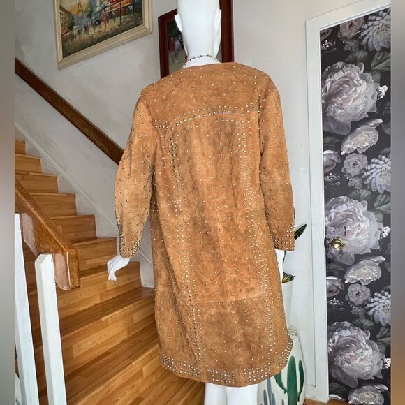 Free People UNDERSTATED LEATHER STUDDED SUEDE DUSTER COAT - Picture 7 of 8